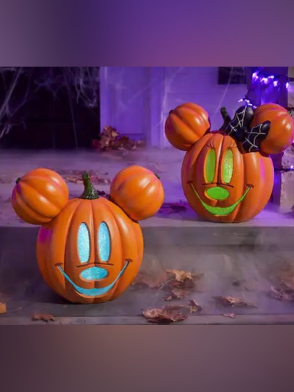 🧡 Disney 2026 Home Depot 14 Inch LED Mickey & Minnie Mouse Pumpkin Set Light Up